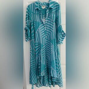 Anthropologie Blue High-Low Dress